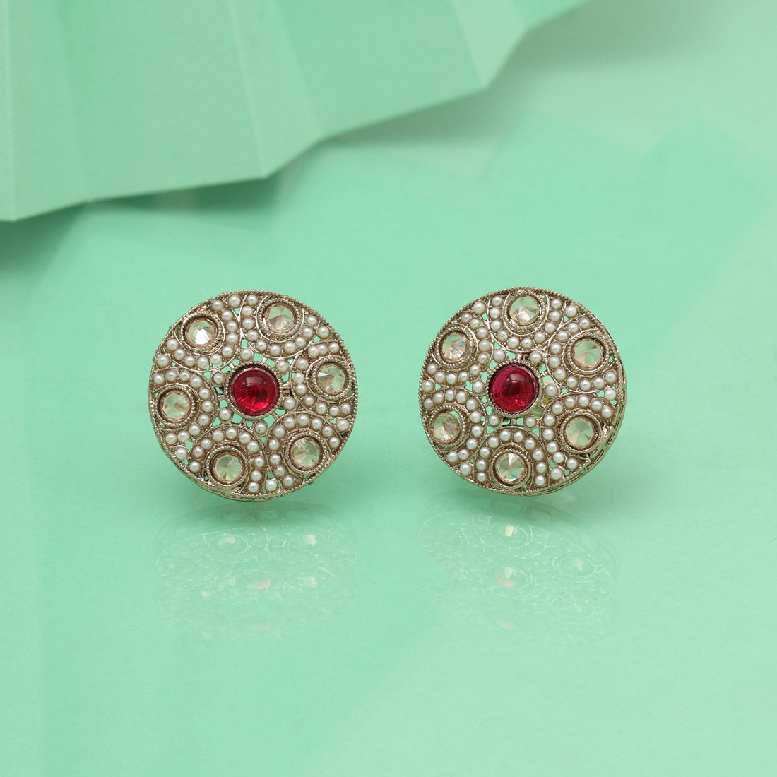 Lustrous Rani Color Tops Stud Earrings