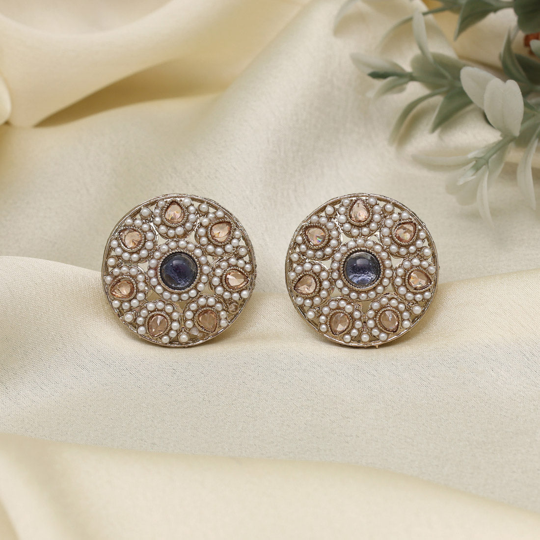 Marine Blue Color Tops Stud Earrings