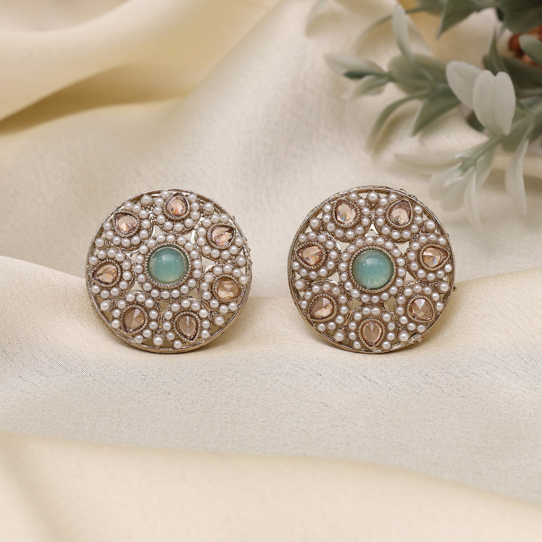 Breeze Sky Blue Color Tops Stud Earrings