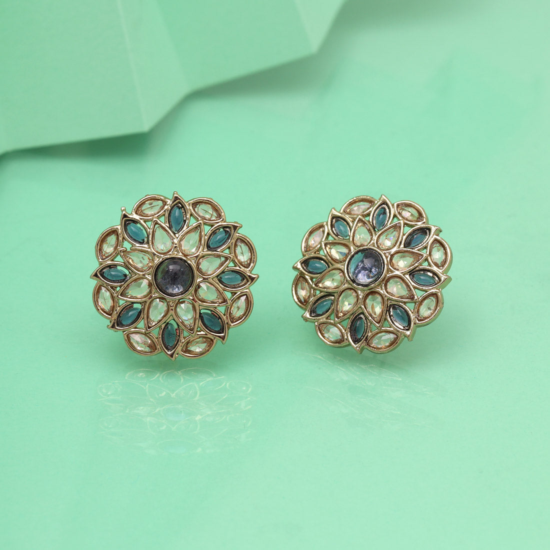 Vibrant Blue Color Tops Stud Earrings