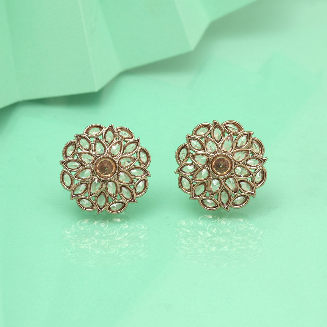 Deluxe Gold Color Tops Stud Earrings