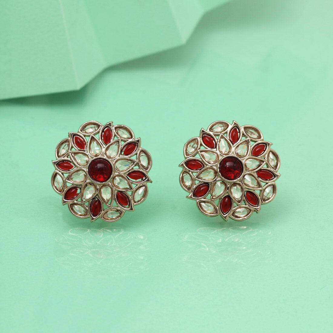 Elegant Rani Color Tops Stud Earrings
