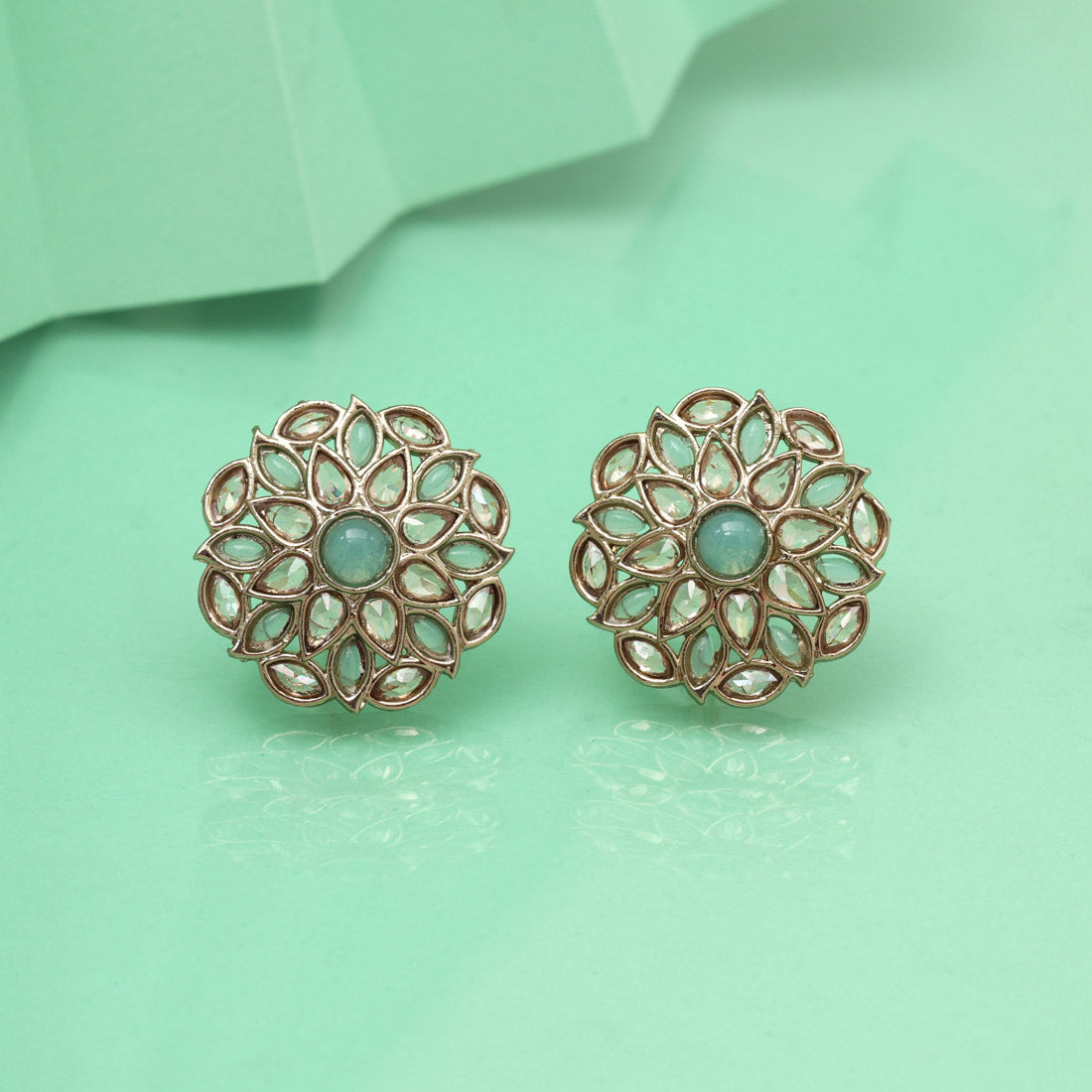Cool Sky Blue Color Tops Stud Earrings