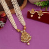 Rani Color Lord Ganesha Temple Necklace Set (TPLN627RNI)