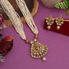 Rani Color Lord Radha Krishna Temple Necklace Set (TPLN628RNI)