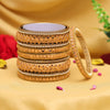 Cream Color 3 Set Of Thread Work Bangles Combo Size: 2.4, 2.6, 2.8 (TRB109CMB)