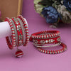 Red Color Thread Bangle Set: 2.8 (TRB172RED-2.8)