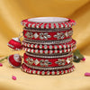 Red Color Thread Bangle Set: 2.8 (TRB172RED-2.8)