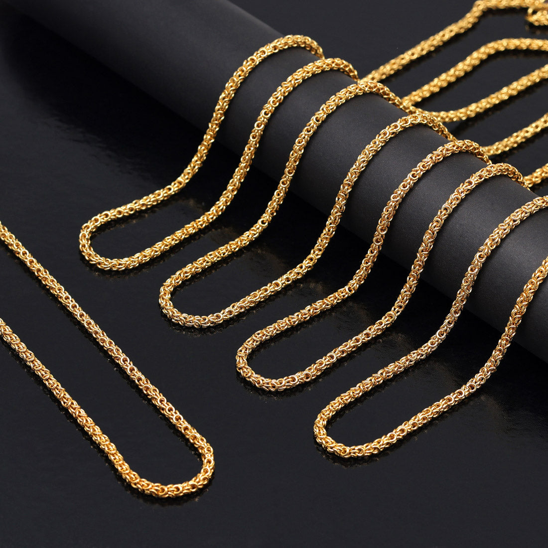 6 Pieces Of Gold Plated Chain Necklace (Mala) (TRDN135CMB)