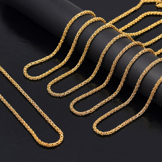 6 Pieces Of Gold Plated Chain Necklace (Mala) (TRDN135CMB)