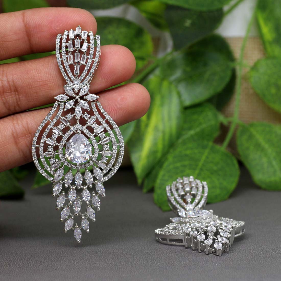 Heavy long deals diamond earrings