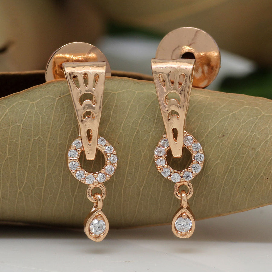 White Color American Diamond Earrings (ADE144WHT)