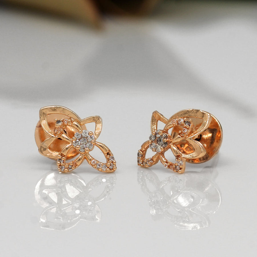 White Color American Diamond Stud Earrings (ADE147WHT)