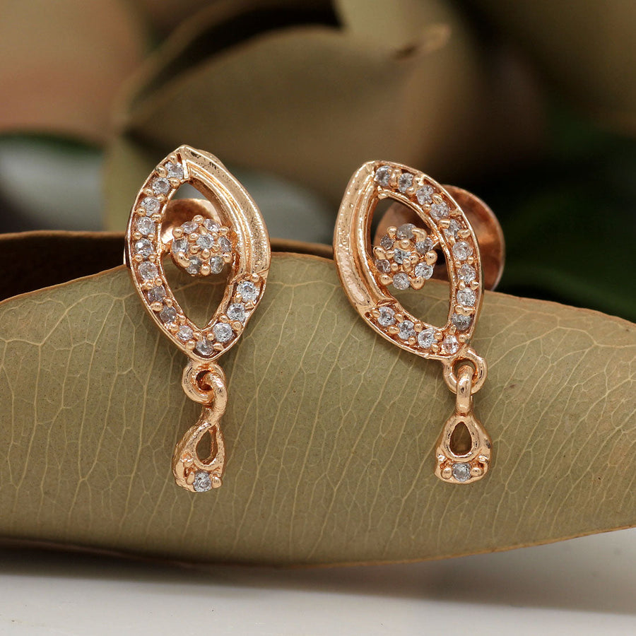 White Color American Diamond Earrings (ADE153WHT)