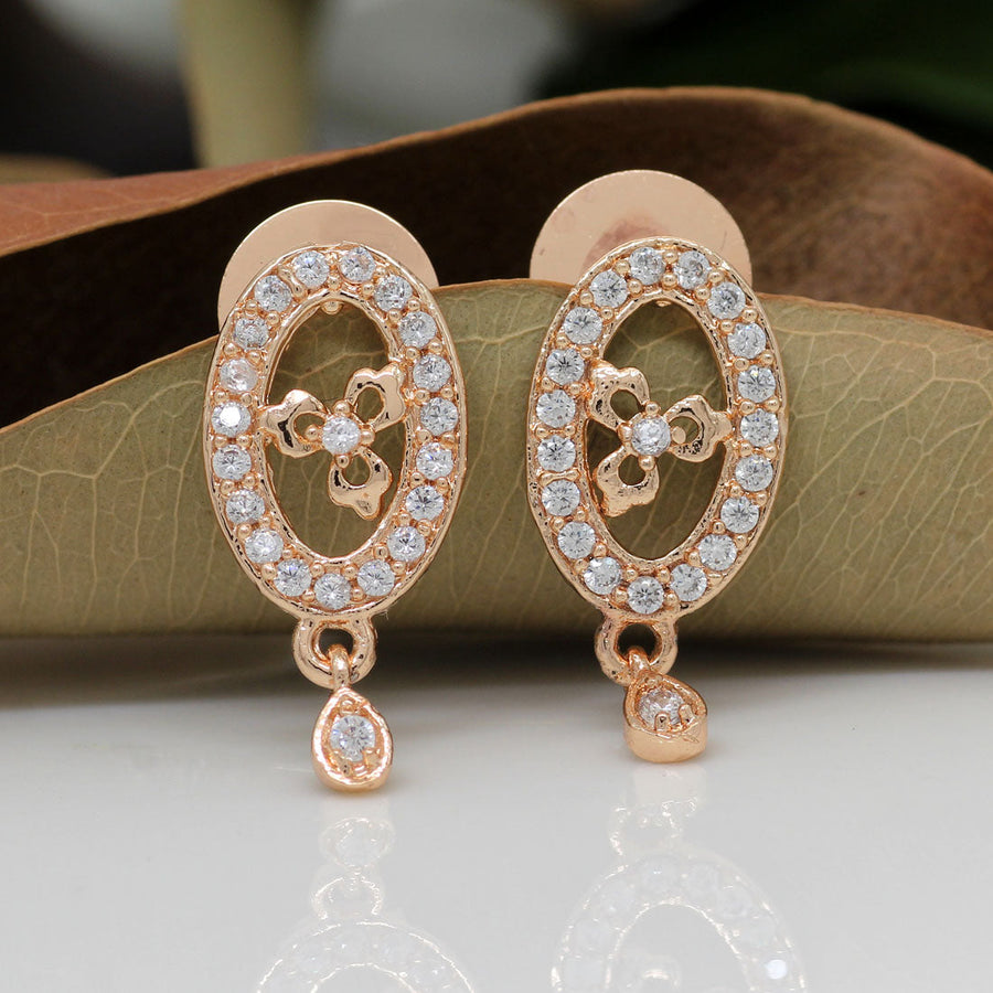 White Color American Diamond Earrings (ADE164WHT)