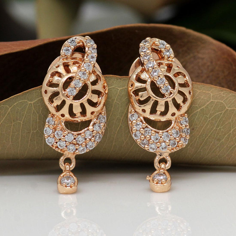 White Color American Diamond Earrings (ADE167WHT)