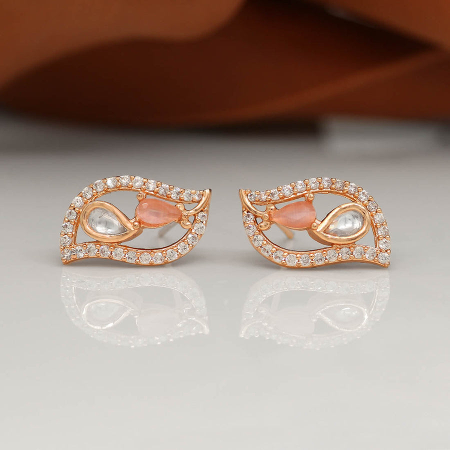 American Diamond Rose Gold Earrings (ADE204)
