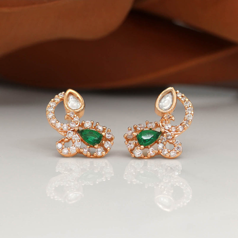 American Diamond Rose Gold Earrings (ADE210)