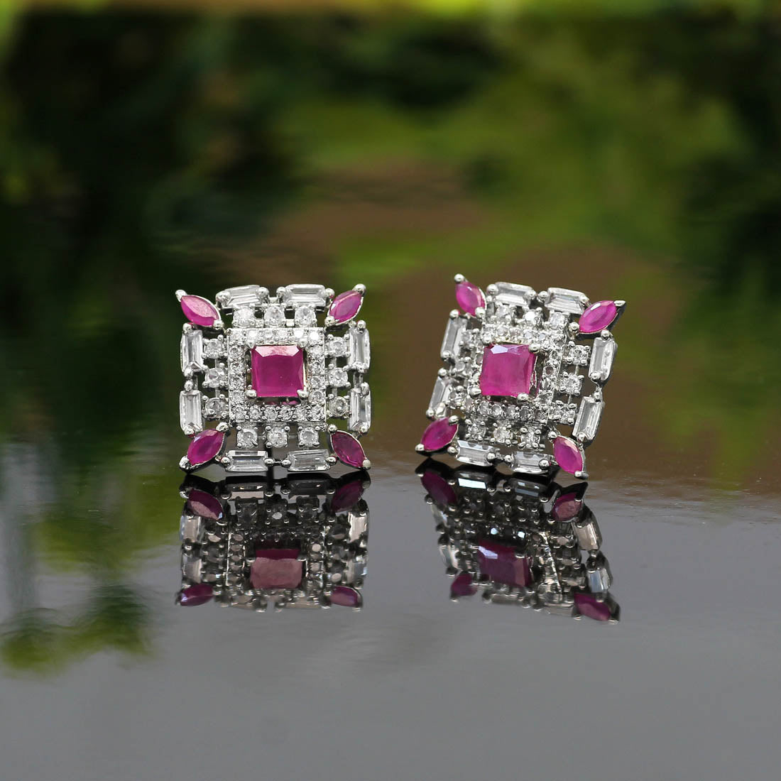 Rani Color American Diamond Earrings (ADE311RNI)