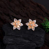 Peach Color American Diamond Stud Earrings (ADE420PCH)