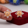 Peach Color American Diamond Stud Earrings (ADE420PCH)