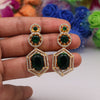 Green Color American Diamond Earrings (ADE438GRN)