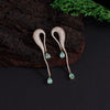 Pista Green Color American Diamond Earrings (ADE445PGRN)