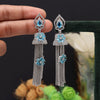Firozi Color American Diamond Earrings (ADE516FRZ)