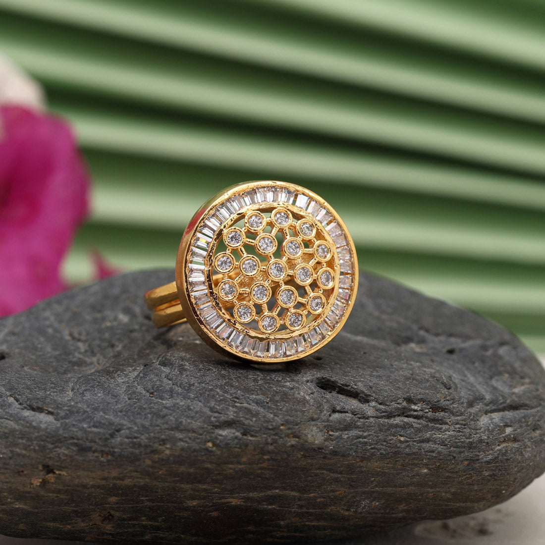 White Color American Diamond Finger Ring (ADR541WHT)