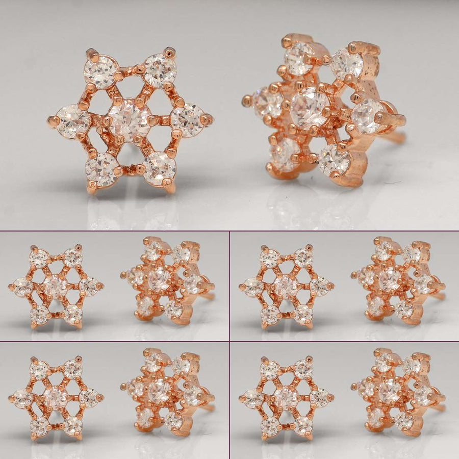 White Color Diamond American Stud Earrings Combo Of 5 Pairs (ADSE111CMB)