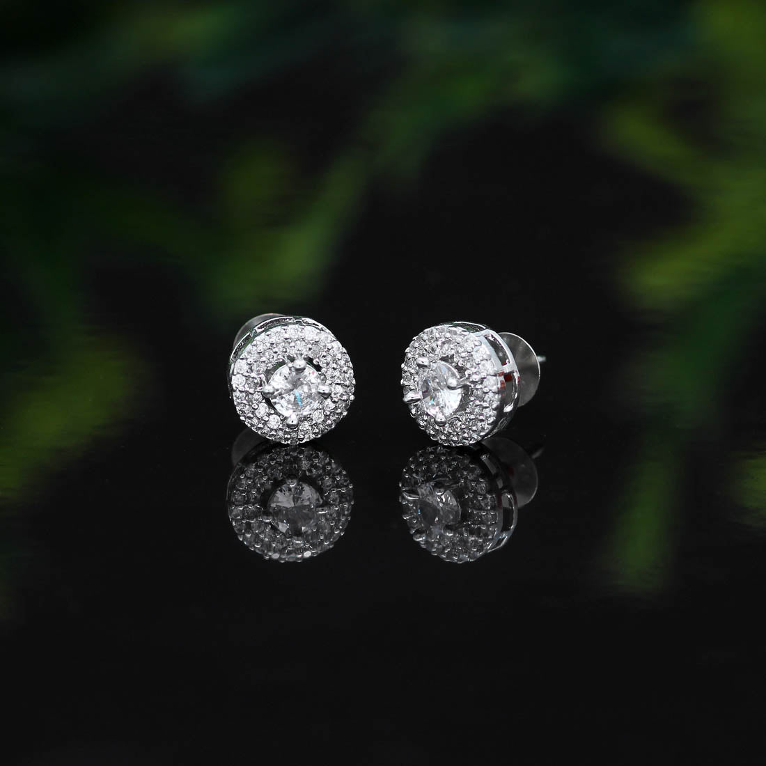 Silver Color American Diamond Stud Earrings Combo Of 6 Pairs (ADSE177CMB)