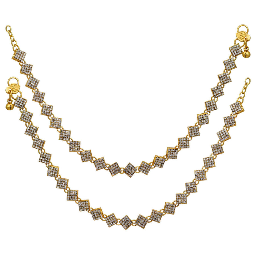 White Color Kundan Kundan Anklets (ANK127WHT)