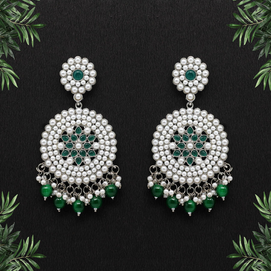 Green Color Antique Earrings (ANTE1460GRN)