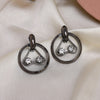Black Color Fashion Earrings (ANTE1722BLK)
