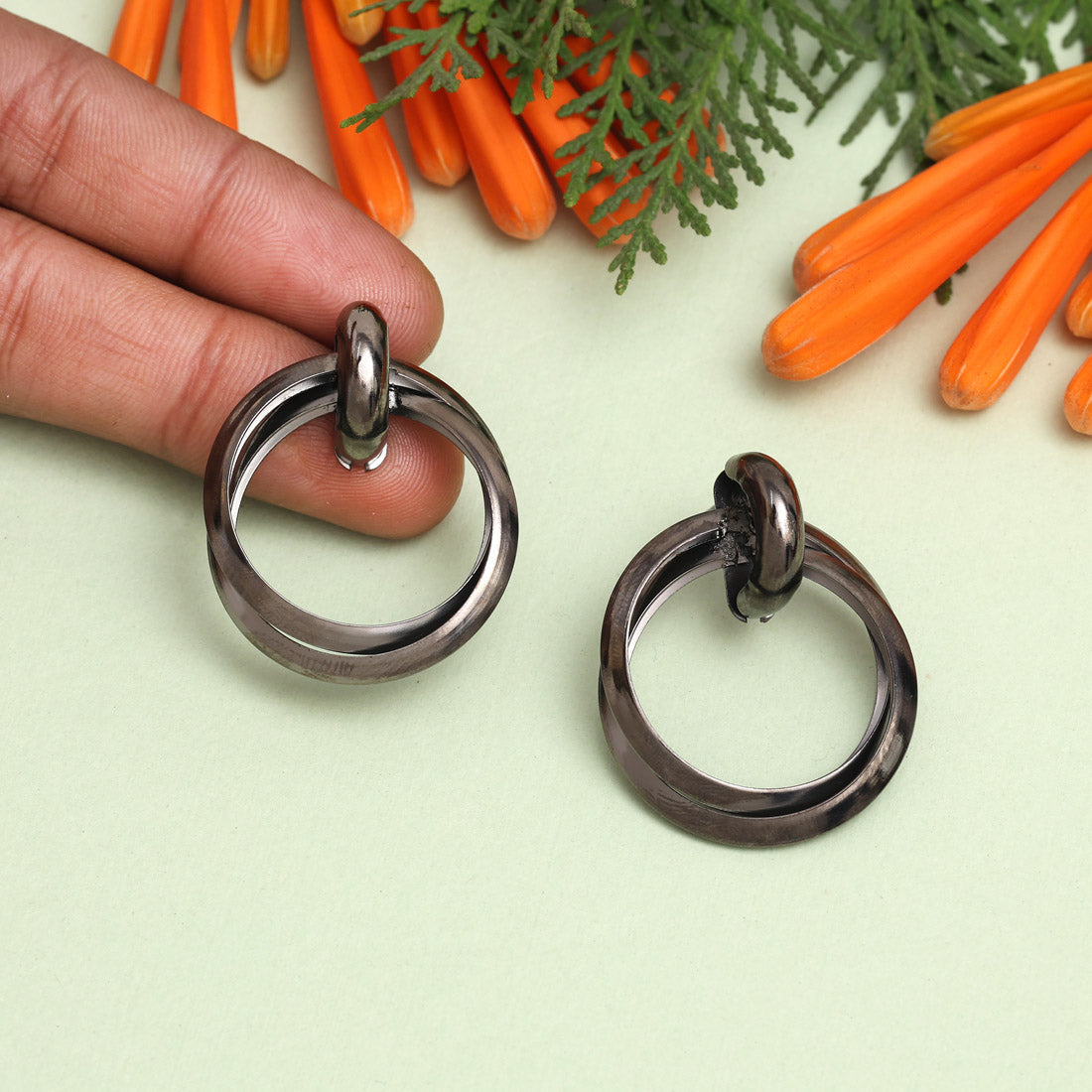 Black Color Fashion Earrings (ANTE1727BLK)