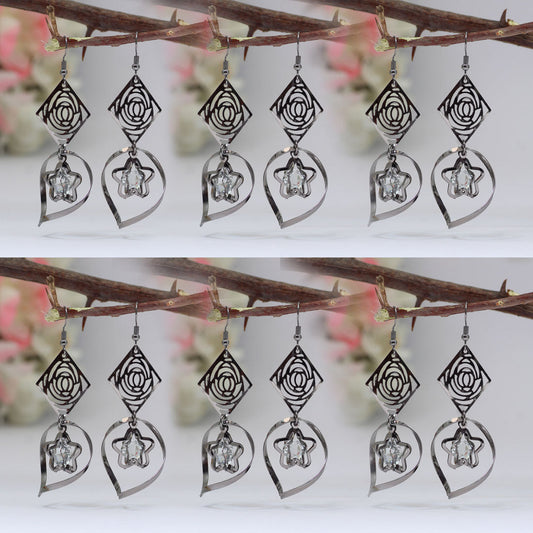 Black Color Antique Earrings Combo Of 6 Pairs (ANTE487CMB)