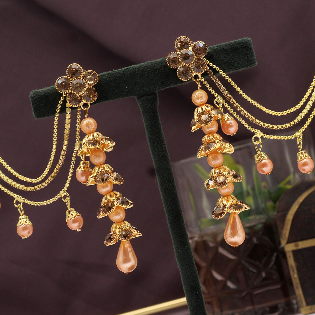 Gold Color Bahubali Earrings (BBLE428GLD)