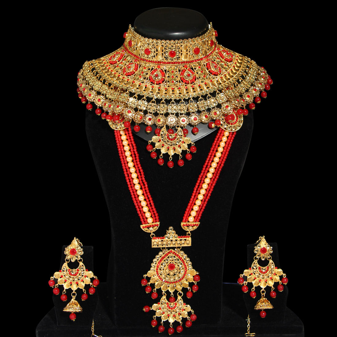 Red Color Kundan Bridal Set (BDL206RED)