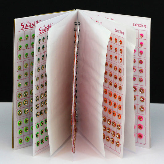 Assorted Color Velvet Bindi Book For Women & Girls- Total Pieces- 960 (BND186CMB)