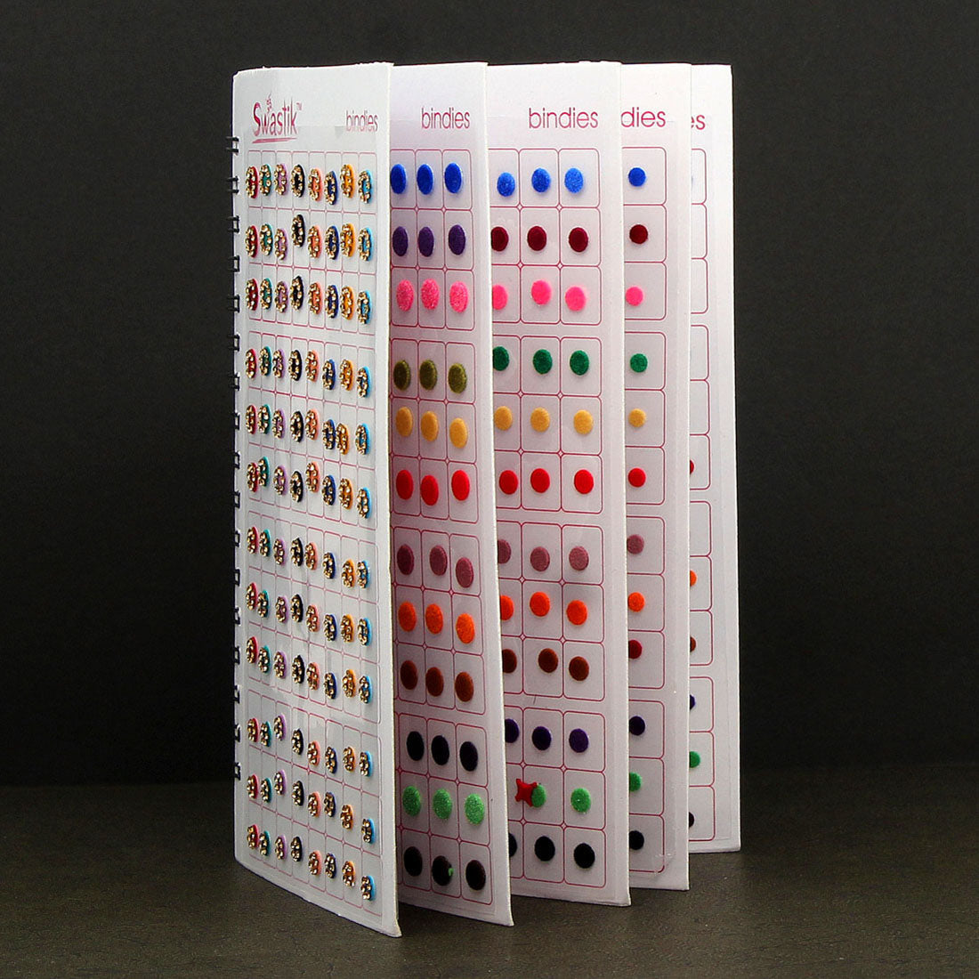 Assorted Color Velvet Bindi Book For Women & Girls- Total Pieces- 960 (BND195CMB)