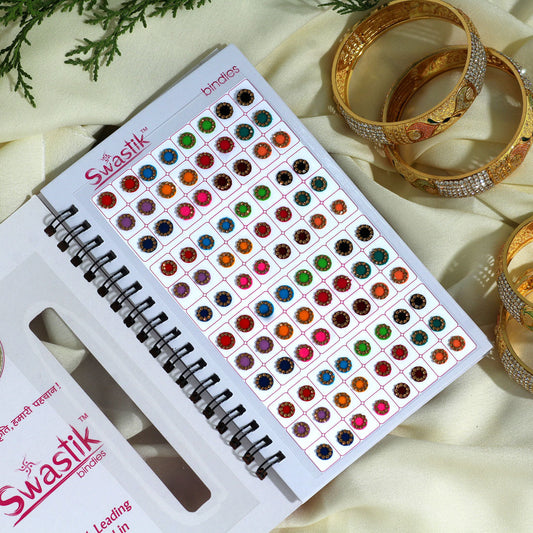 Assorted Color Velvet Bindi Book For Women & Girls- Total Pieces- 576 (BND197CMB)