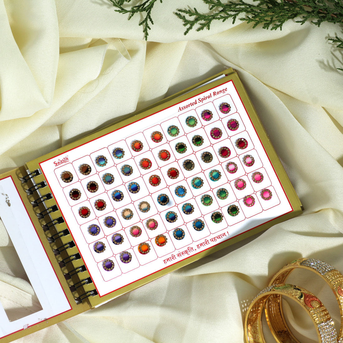 Assorted Color Velvet Bindi Book For Women & Girls- Total Pieces- 300 (BND210CMB)