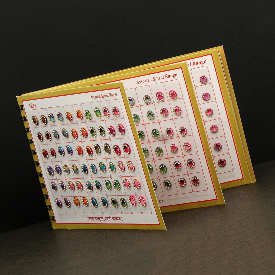 Assorted Color Velvet Bindi Book For Women & Girls- Total Pieces- 300 (BND210CMB)