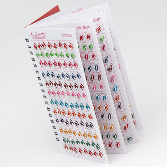 Assorted Color Velvet Bindi Book For Women & Girls- Total Pieces- 960 (BND227CMB)