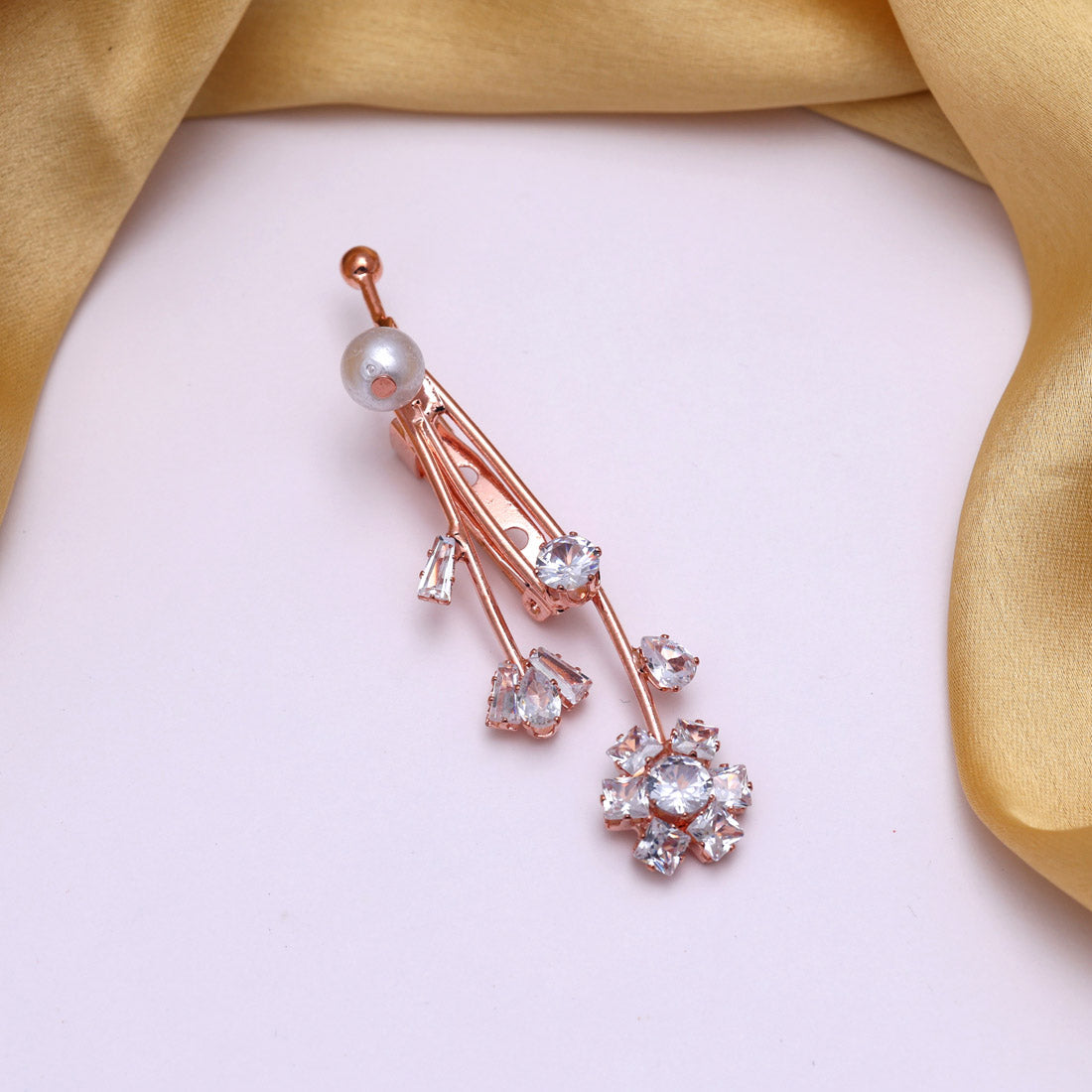 White Color Brooch Use Burkha Pin & Dupatta / Saree Pin (BR147WHT)