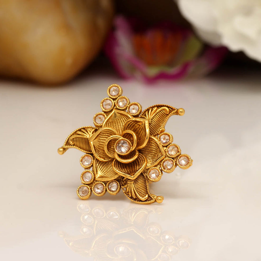 White Color Copper Finger Ring (CPR102WHT)