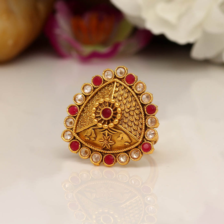 Rani Color Copper Finger Ring (CPR104RNI)