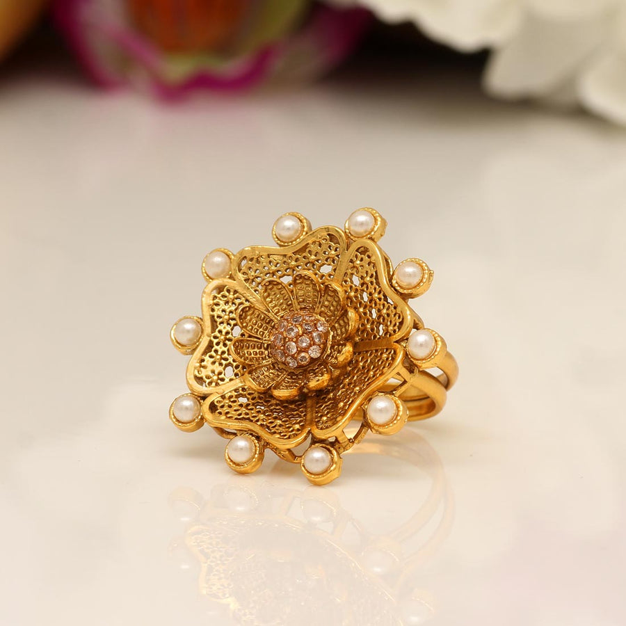 White Color Copper Finger Ring (CPR108WHT)