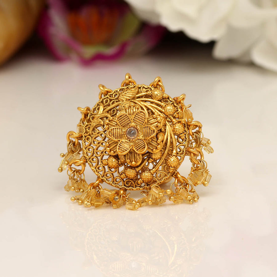 Gold Color Copper Finger Ring (CPR109GLD)