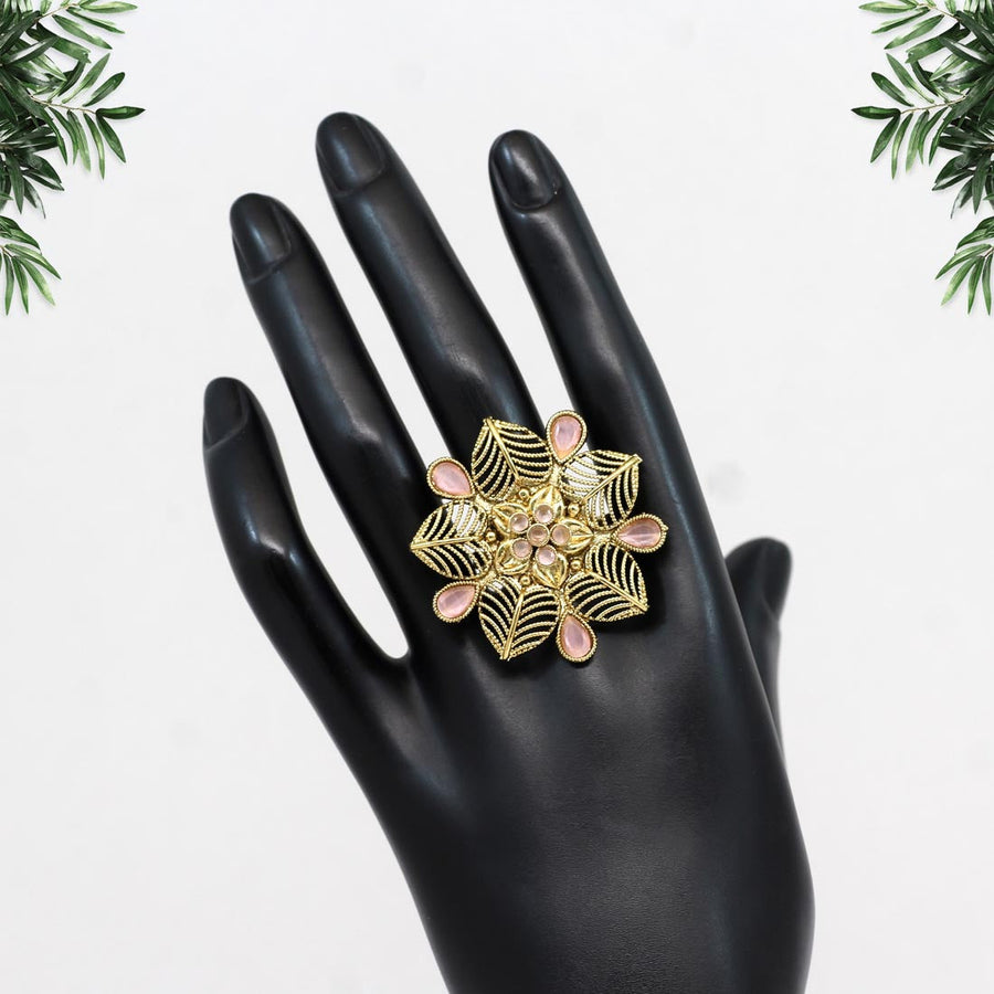 Pink Color Copper Finger Ring (CPR133PNK)